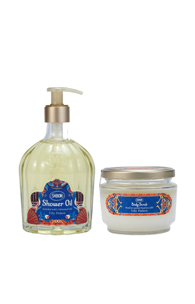 Huile de douche & gommage aux sels de la mer Morte - Lily Palace - Corps