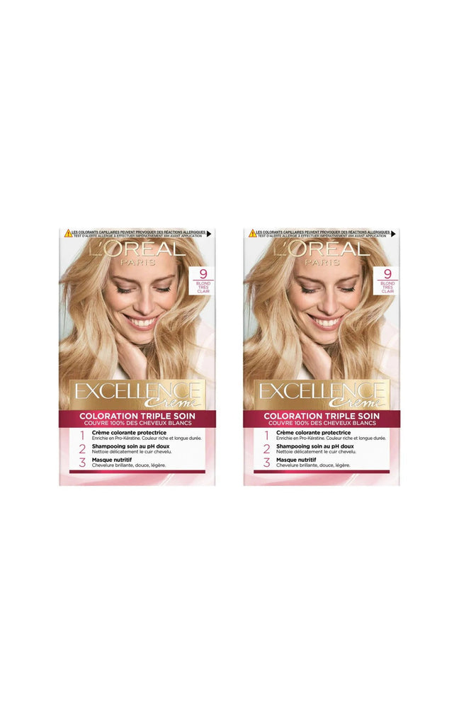 2 colorations permanentes - Excellence crème - 09 Blond très clair