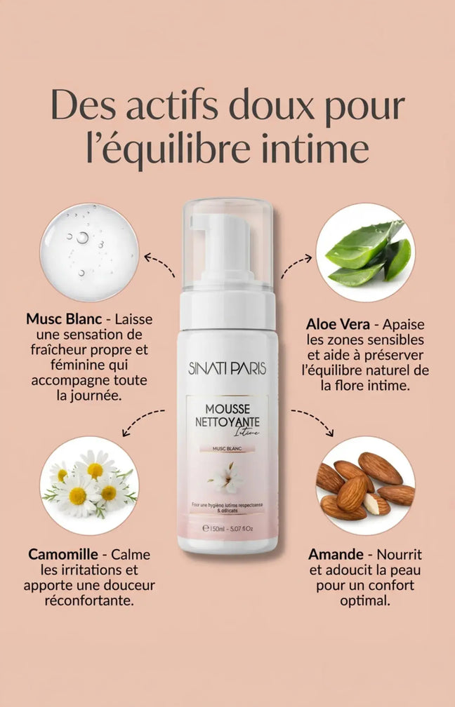 Mousse intime nettoyante - Musc Blanc - Corps - 150 ml