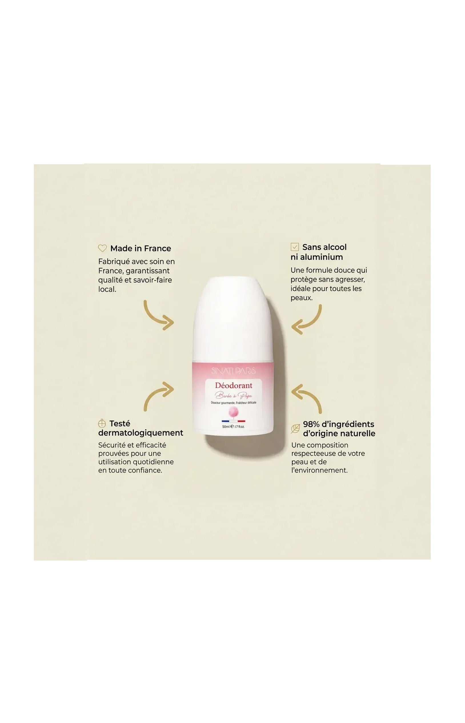 Déodorant naturel - Barbe à papa - Corps - 50 ml