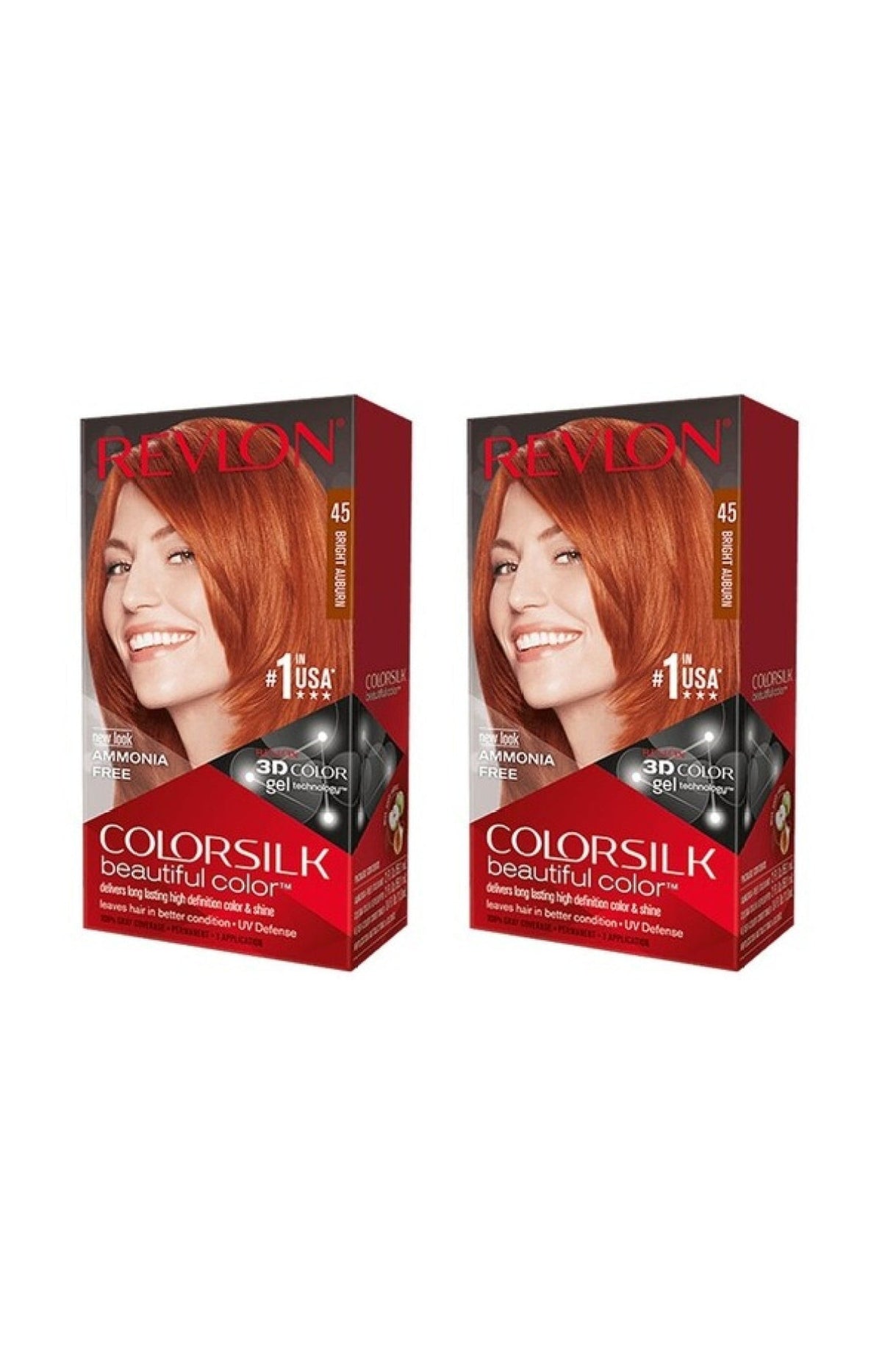 2 colorations permanentes - Colorsilk - 45 Auburn Clair