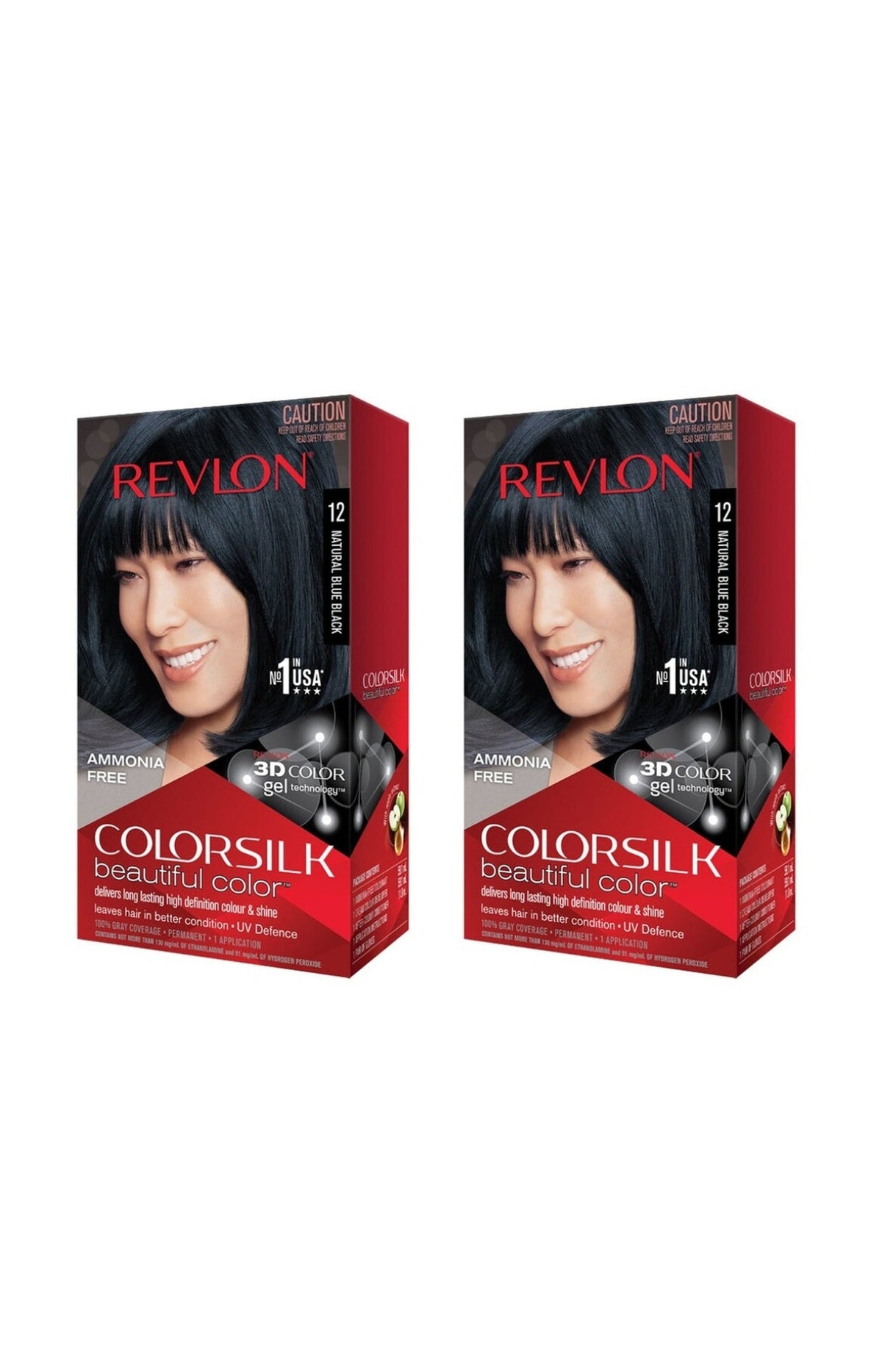 2 colorations permanentes - Colorsilk - 12 Noir Bleuté Naturel