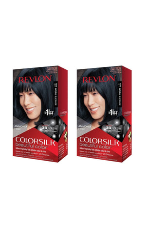 2 colorations permanentes - Colorsilk - 12 Noir Bleuté Naturel