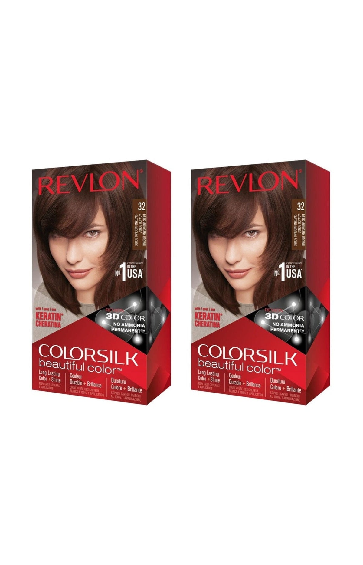 2 colorations permanentes - Colorsilk - 32 Acajou Foncé