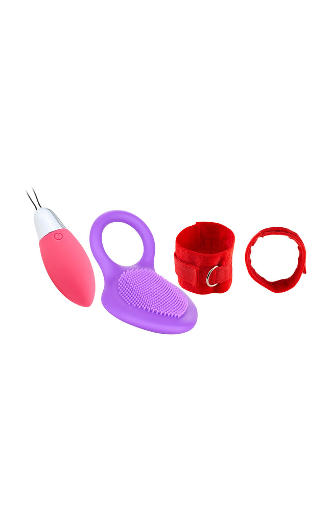 Pack trio - Œuf vibrant, anneau & kit attaches lit