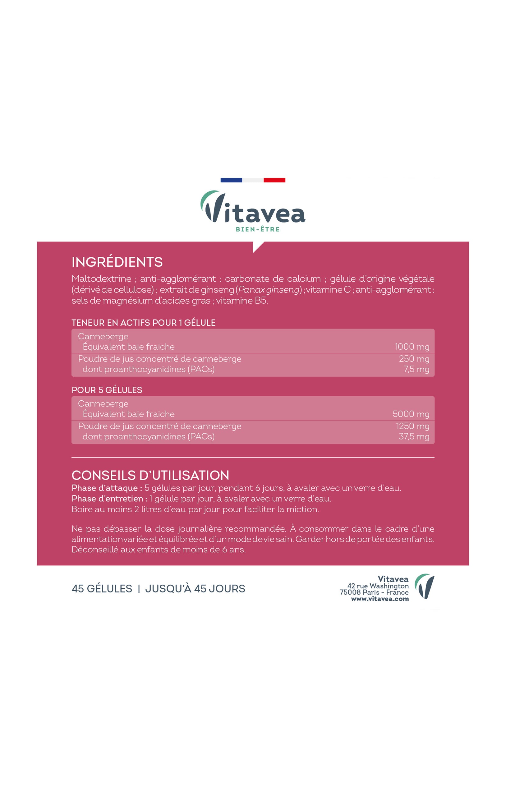 Cure confort urinaire - Cranberry - 45 jours
