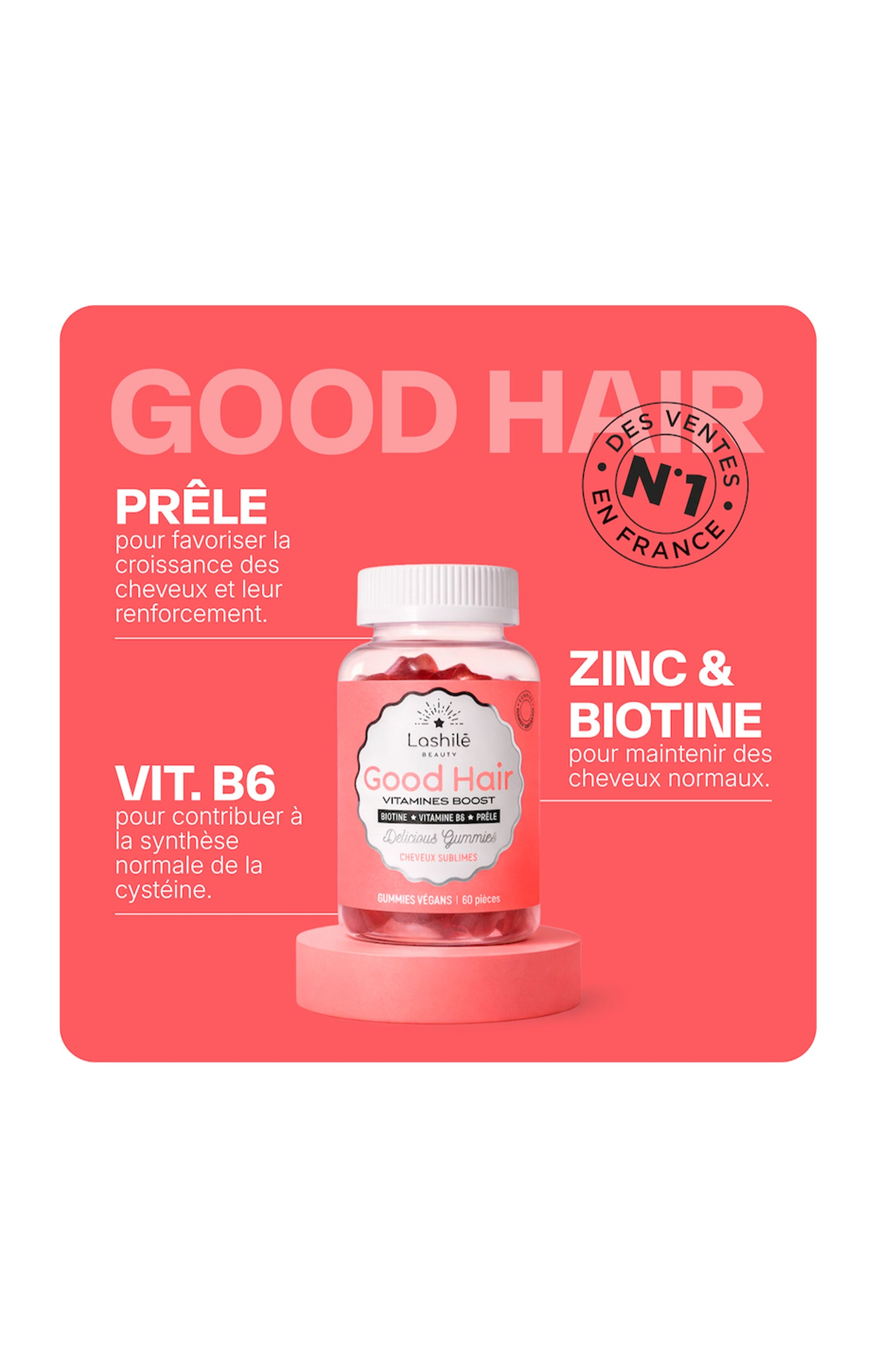 Gummies pousse des cheveux - Good Hair - 1 mois