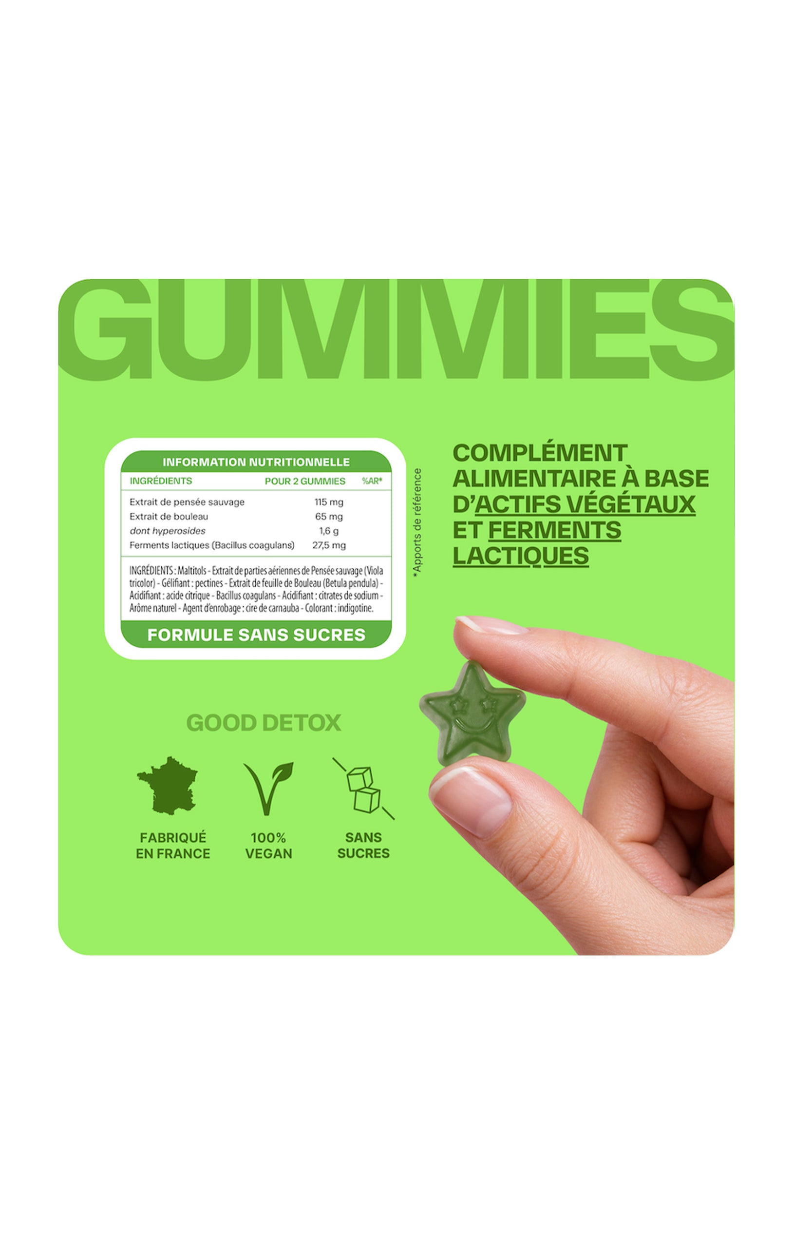 Gummies purifiants - Good Detox - Pomme - 1 mois