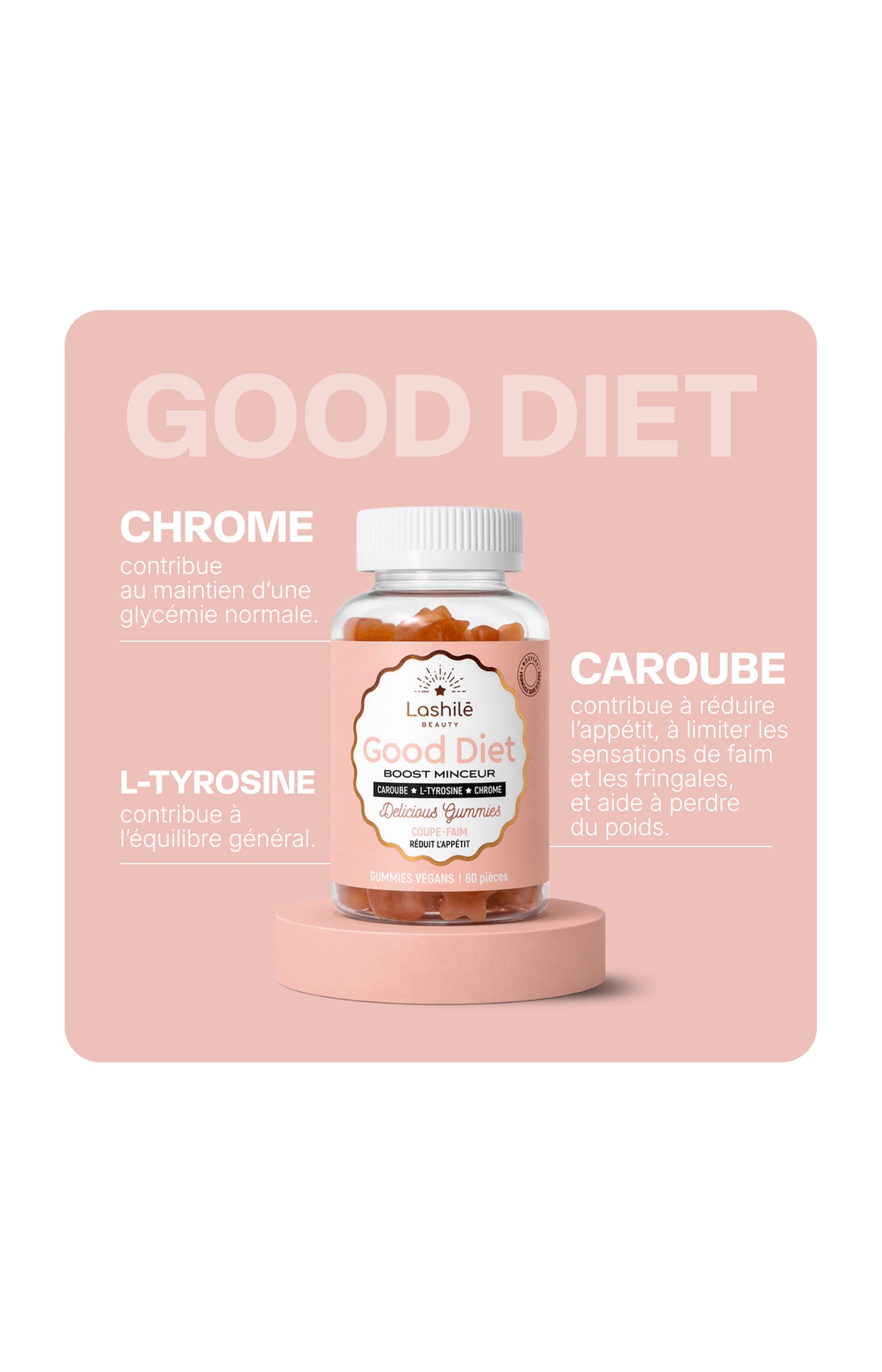 Gummies minceur - Good Diet - Abricot - 1 mois