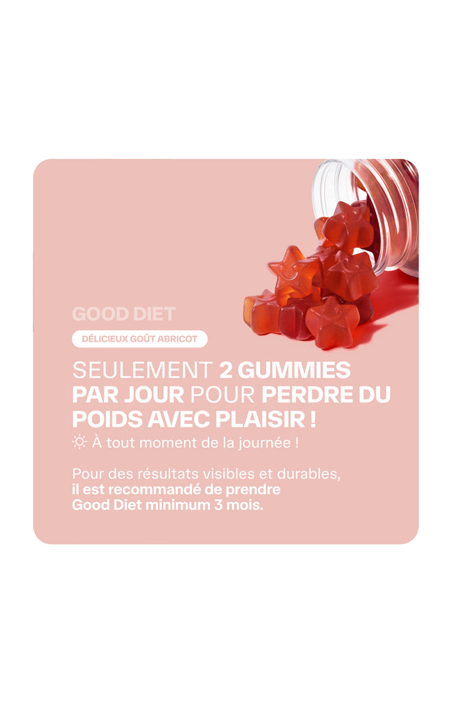Gummies minceur - Good Diet - Abricot - 1 mois