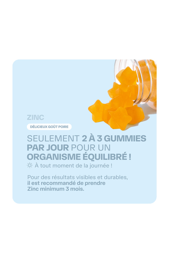 Gummies équilibre de l'organisme - Zinc - Poire - 1 mois