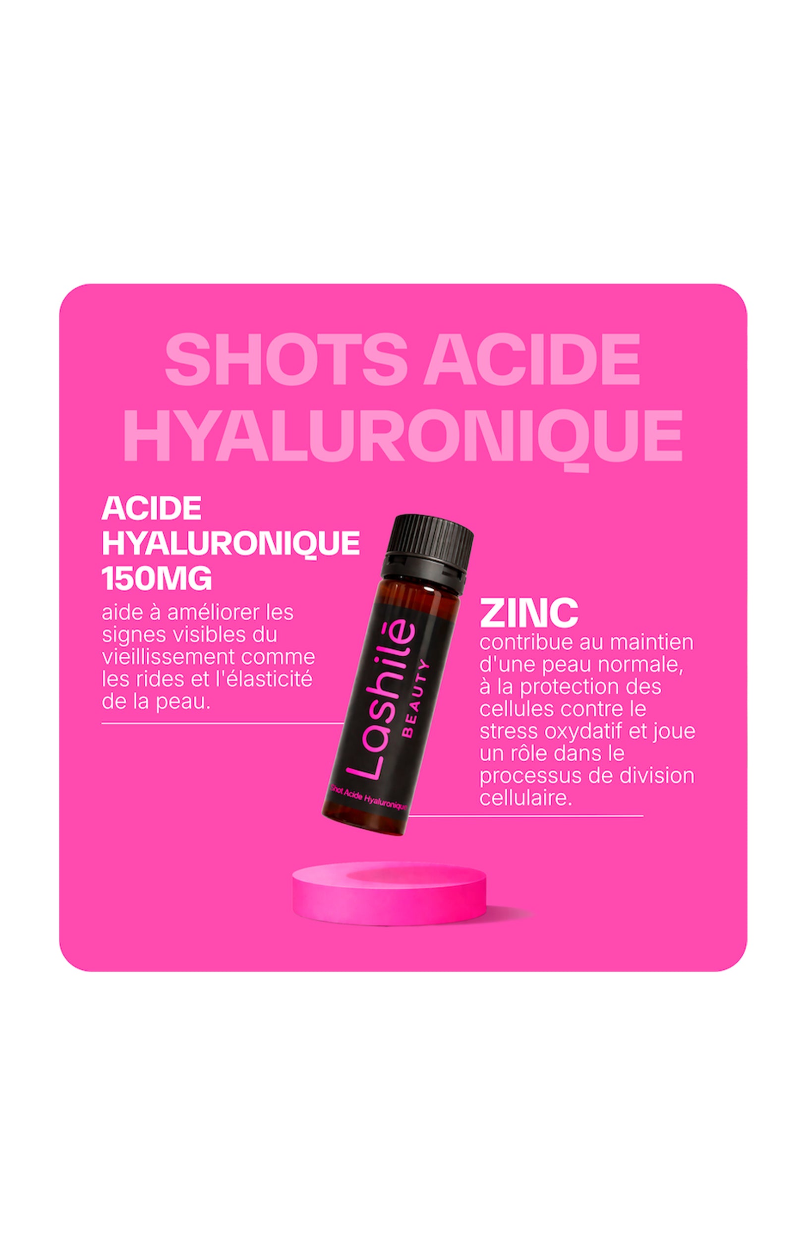 Shots beauté de la peau - Acide hyaluronique - Pêche - 14 jours