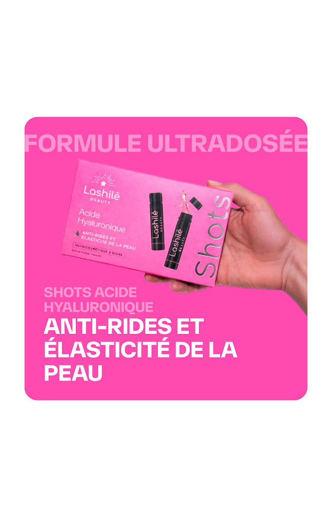 Shots beauté de la peau - Acide hyaluronique - Pêche - 14 jours