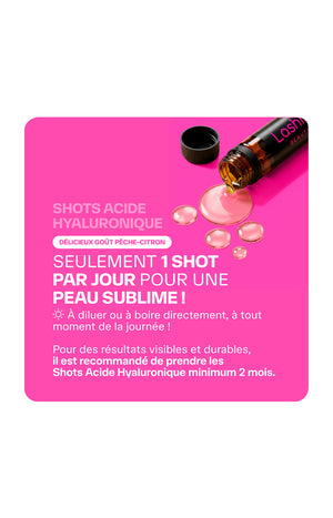 Shots beauté de la peau - Acide hyaluronique - Pêche - 14 jours