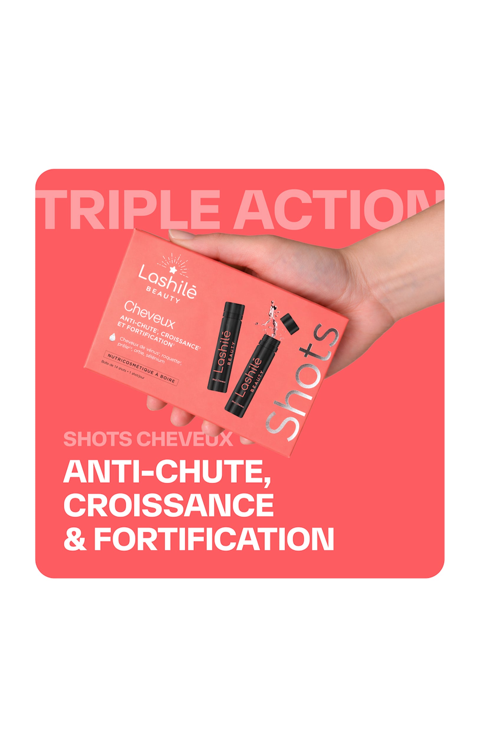 Shots cheveux triple action - Pêche - 14 jours