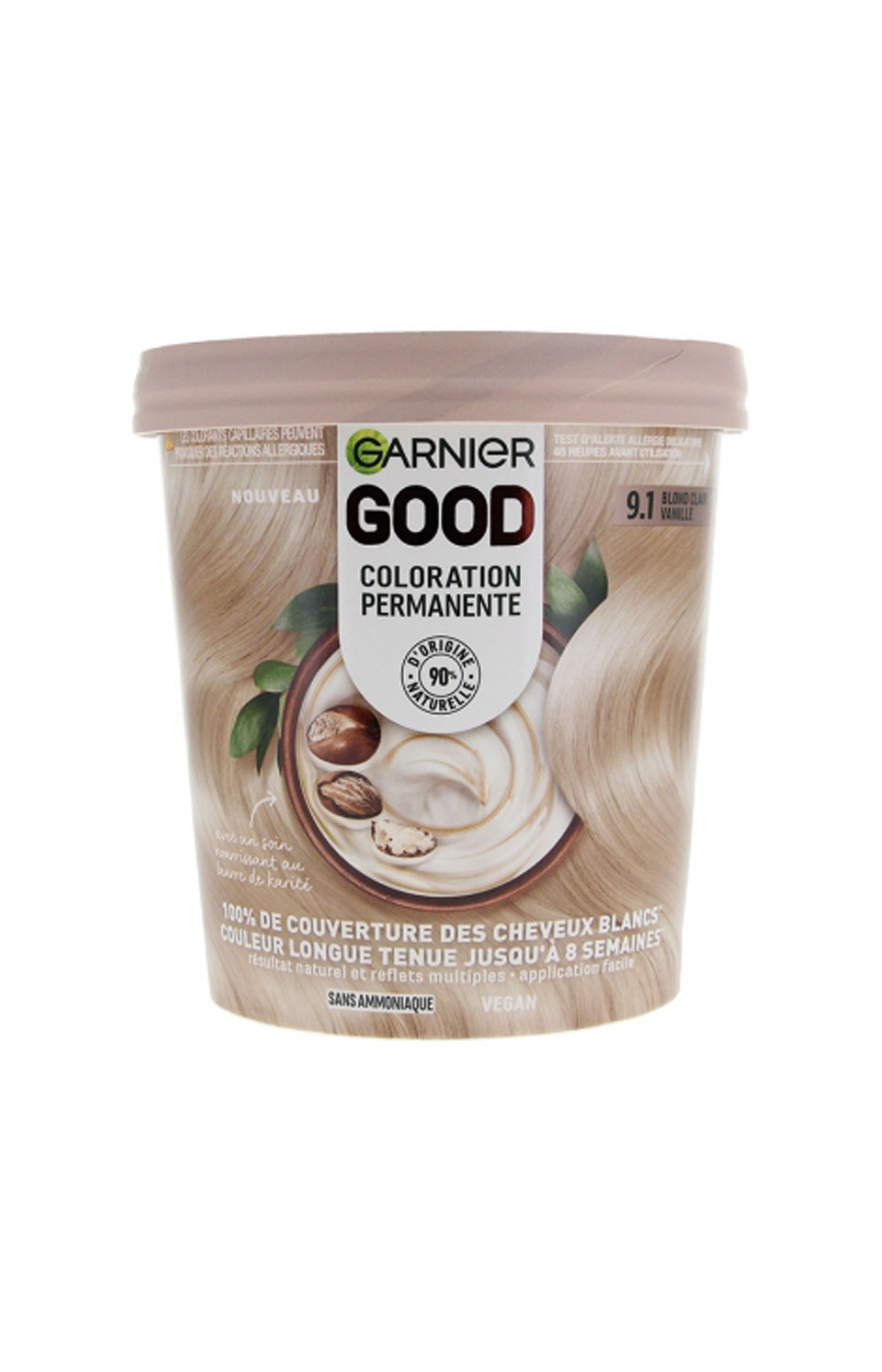 Coloration permanente 9.1 Bland Clair Vanille - Sans ammoniaque x2
