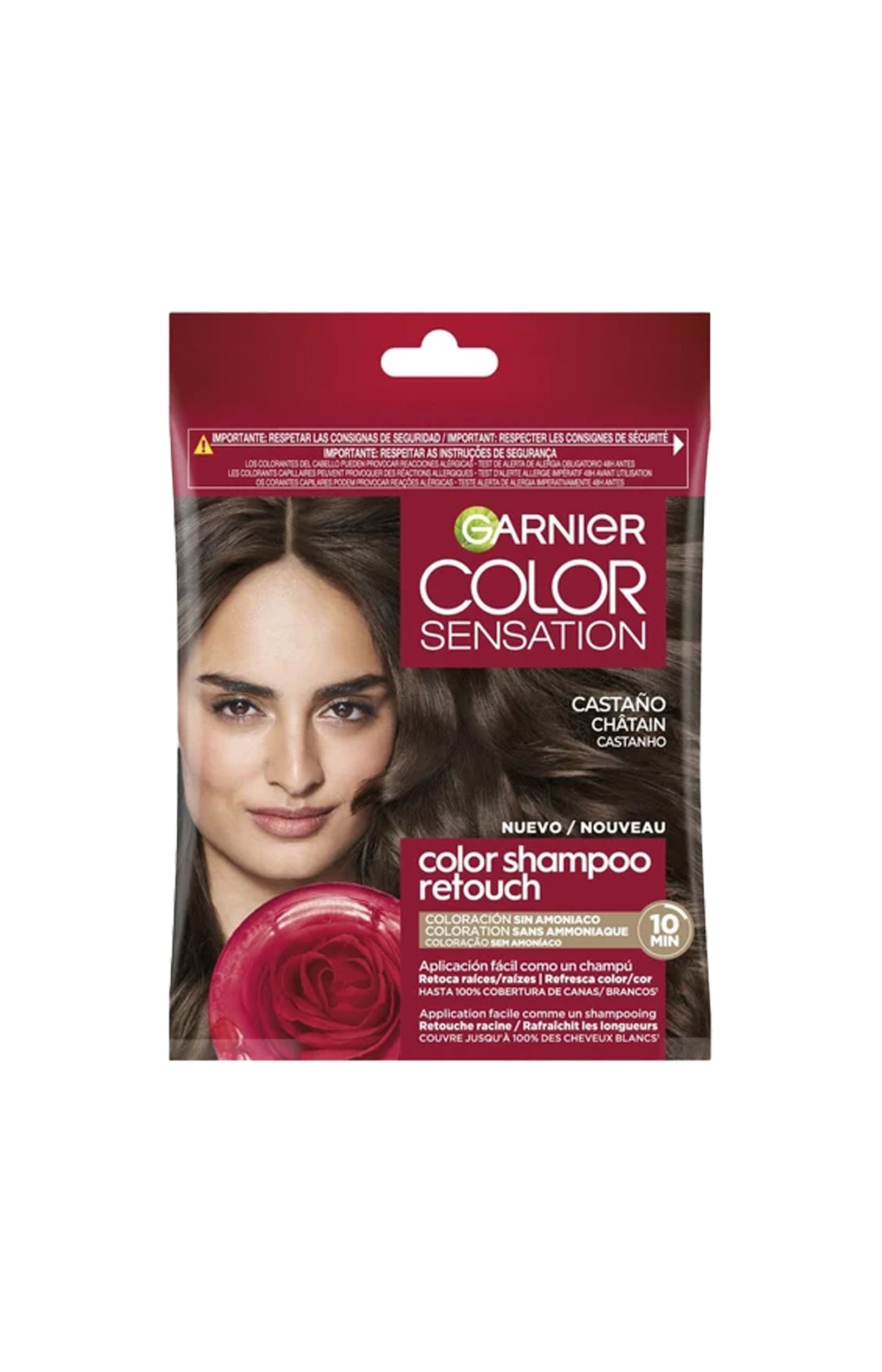 Coloration permanente 4.0 Châtain Couvre - Shampoing Retouche x 2