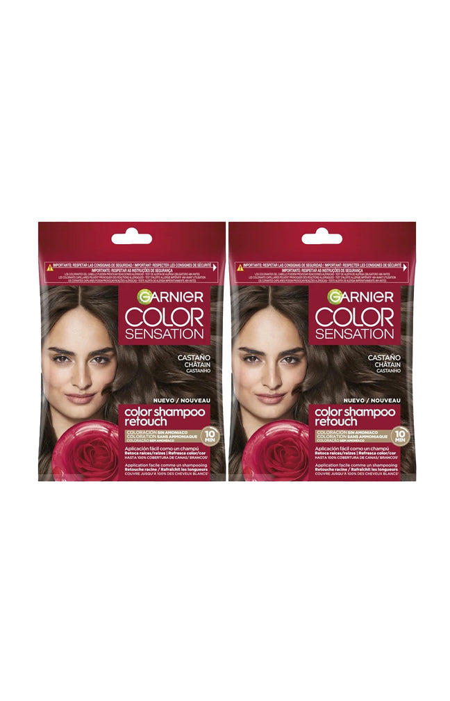 Coloration permanente 4.0 Châtain Couvre - Shampoing Retouche x 2