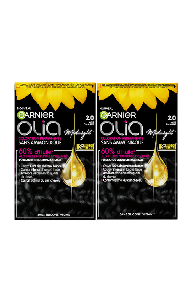 2 kits colorations permanentes - 2.0 noir diamant