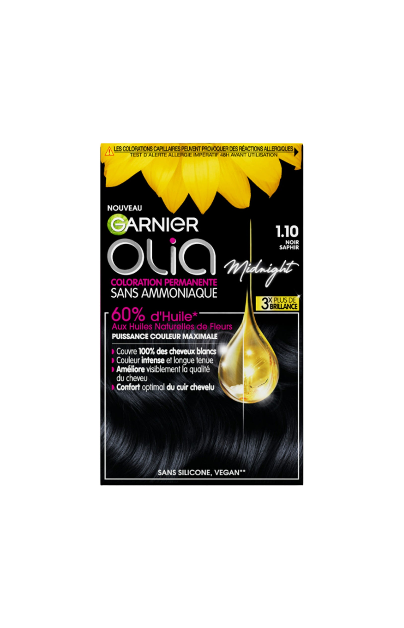 Kits colorations permanentes - 1.10 Noir saphir x2