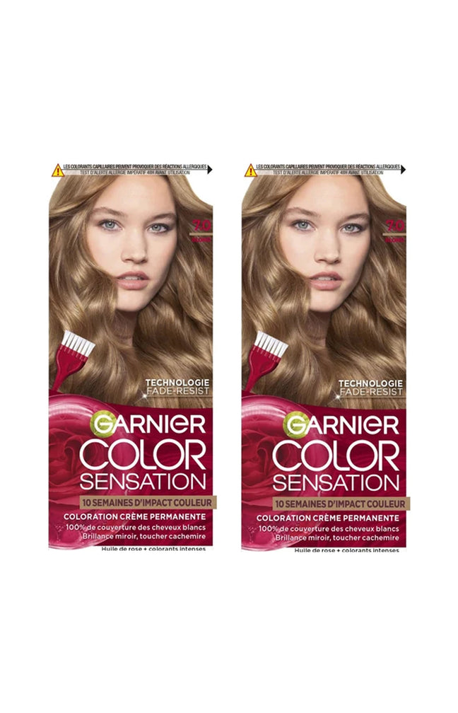 2 colorations permanentes - 7.0 blond longue durée - Color Sensation