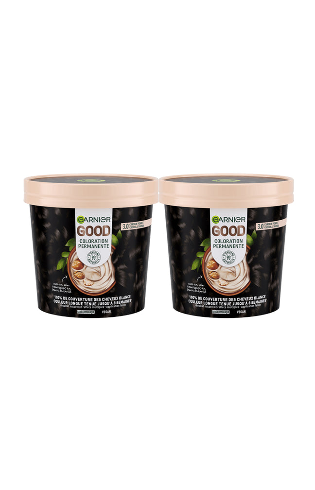 2 colorations permanentes - 3.0 châtain foncé chocolat noir