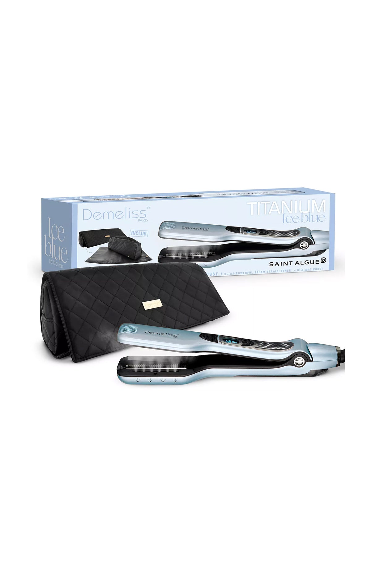 Coffret lisseur à vapeur Titanium Demeliss Iced Blue