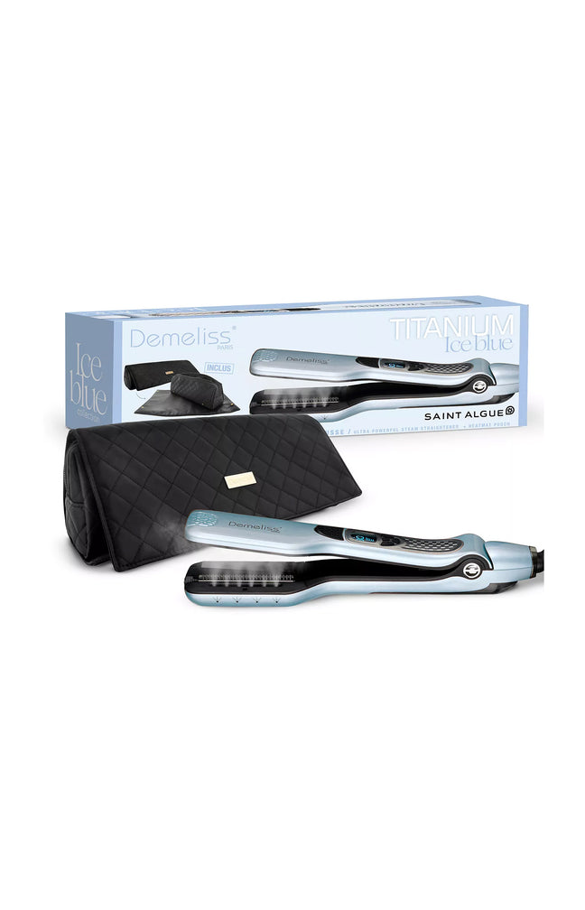 Coffret lisseur à vapeur Titanium Demeliss Iced Blue