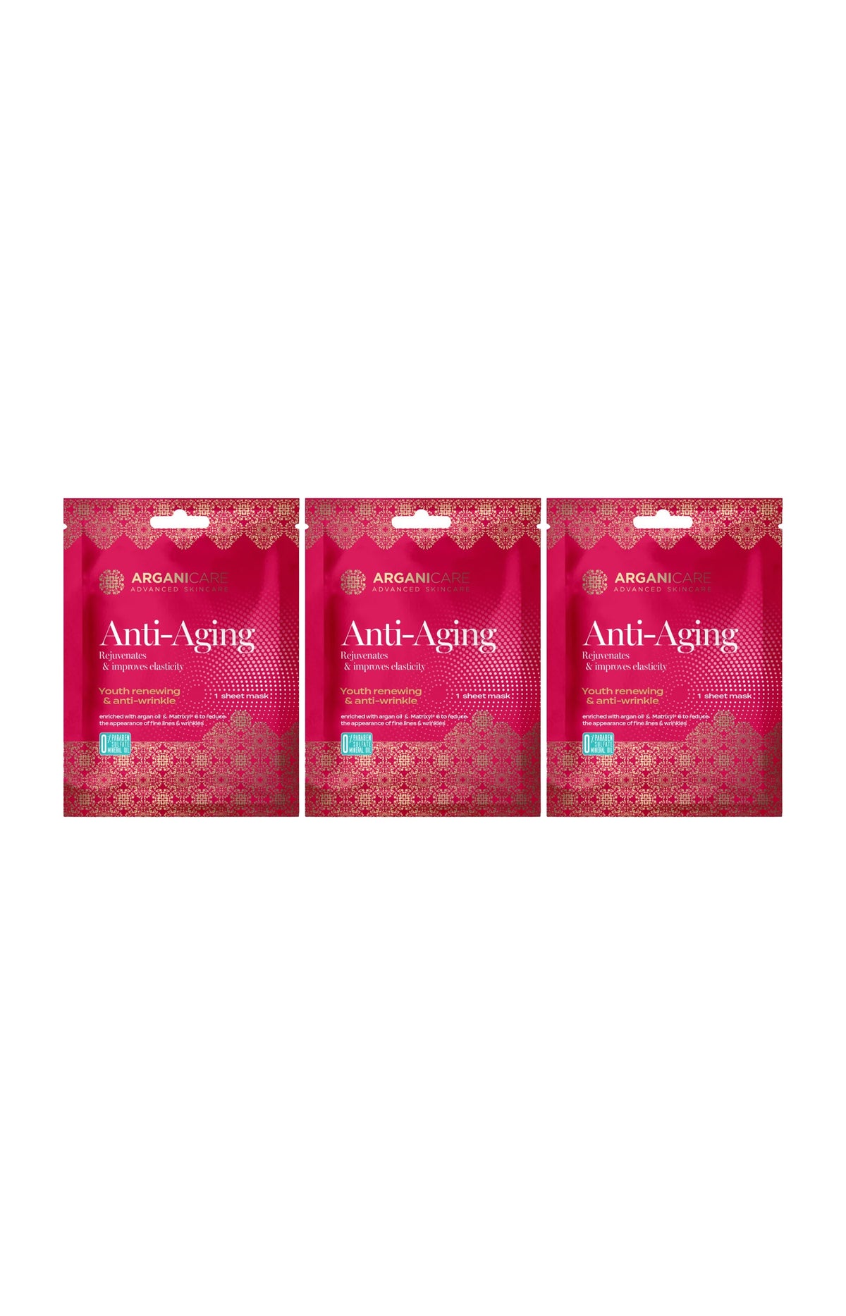 3 masques en tissu anti-âge - Argan & Matrixyl®6