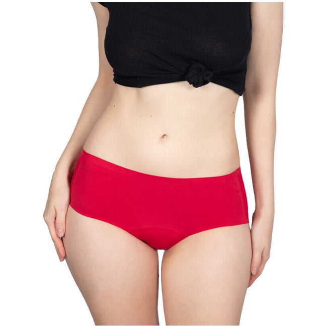 Shorty menstruel invisible - Flux moyens  - Rouge