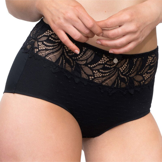 Culotte à dentelle taille haute - Rosana  - Noir