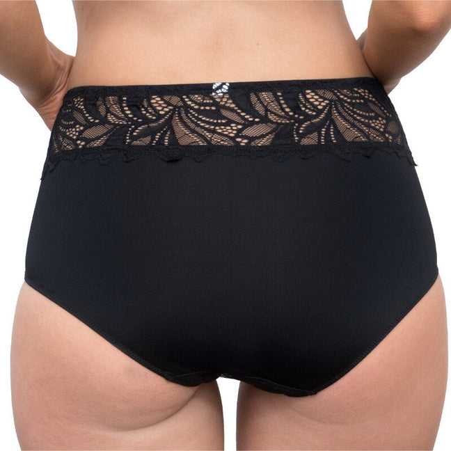 Culotte à dentelle taille haute - Rosana  - Noir