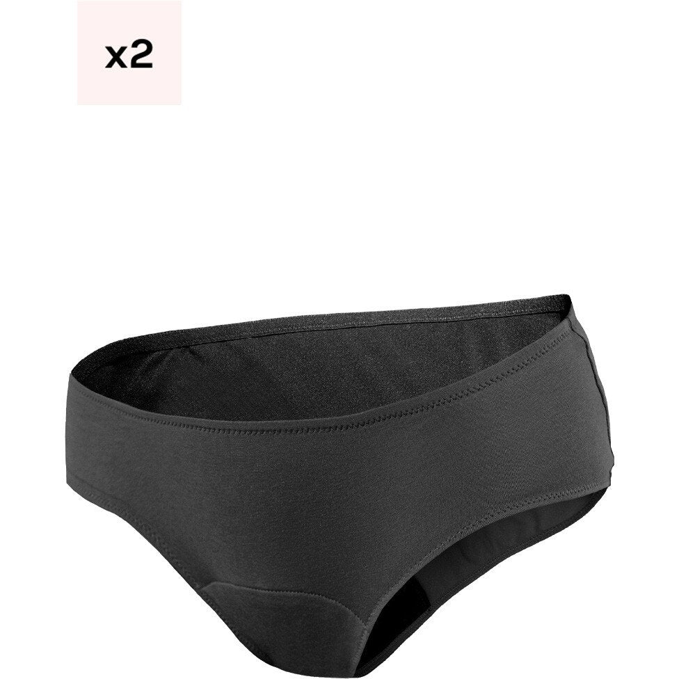 Duo de shortys menstruels - Nina - Flux moyens -Noir