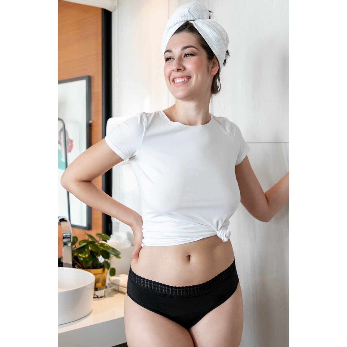 Lot de 2 culottes menstruelles ultra absorbantes - Flux abondants  - Noir