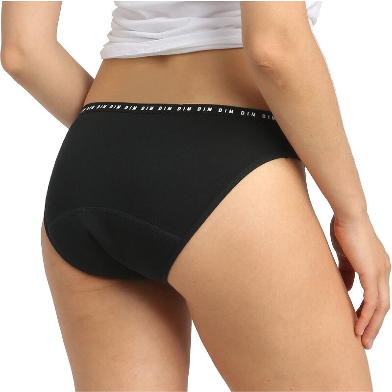 Culottes menstruelles en coton bio - Flux moyens - 2 unités -Noir