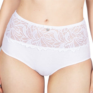 Culotte à dentelle taille haute - Rosana  - Blanc