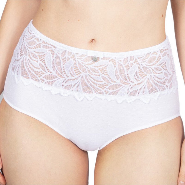 Culotte à dentelle taille haute - Rosana  - Blanc