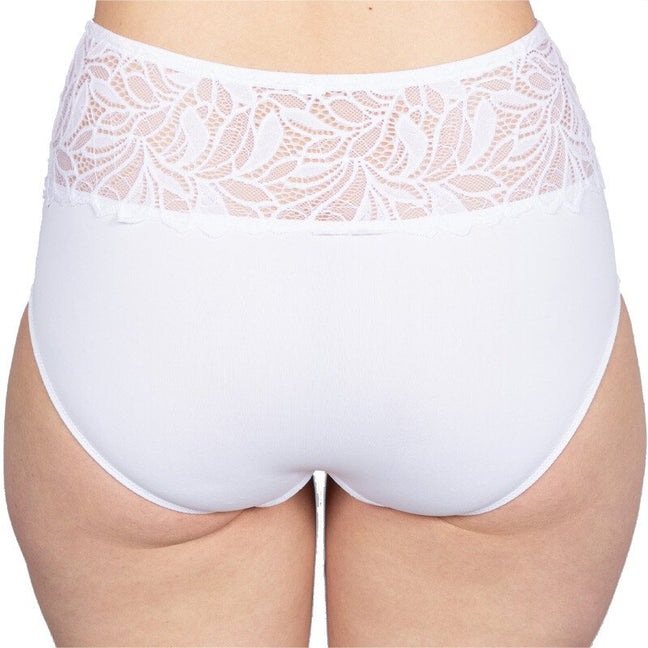 Culotte à dentelle taille haute - Rosana  - Blanc