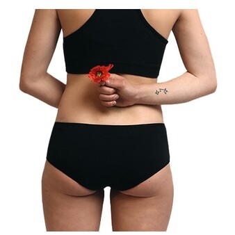 Shorty menstruel - Nina - Flux moyens  - Noir