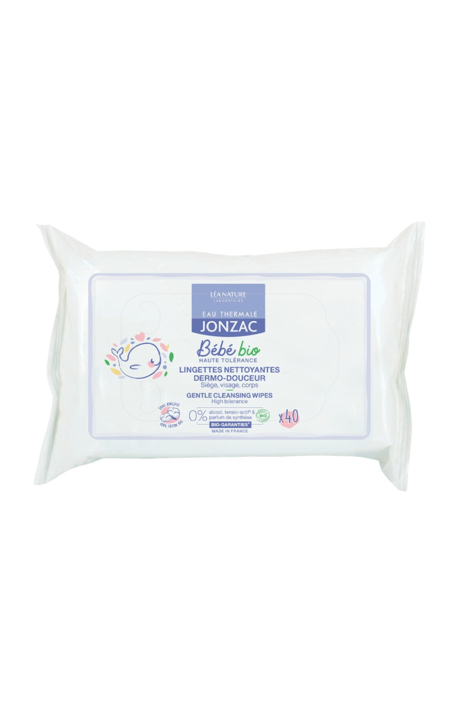 Lingettes nettoyantes bio dermo-douceur - Visage & corps - Bébé - 40 unités