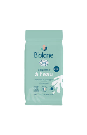 Lingettes nettoyantes bio à l'eau pocket - Visage & corps - Bébé - 6 x 15 unités
