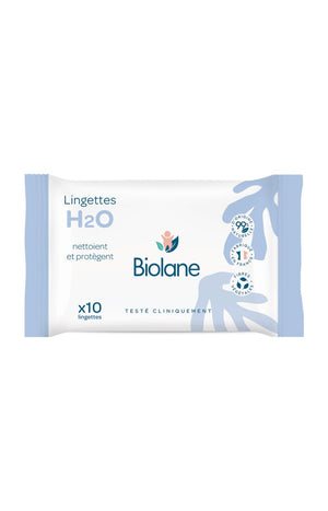 Lingettes épaisses H2O - Peaux sensibles - Bébé - 10 unités
