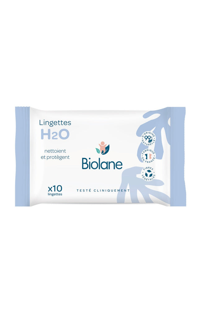Lingettes épaisses H2O - Peaux sensibles - Bébé - 10 unités