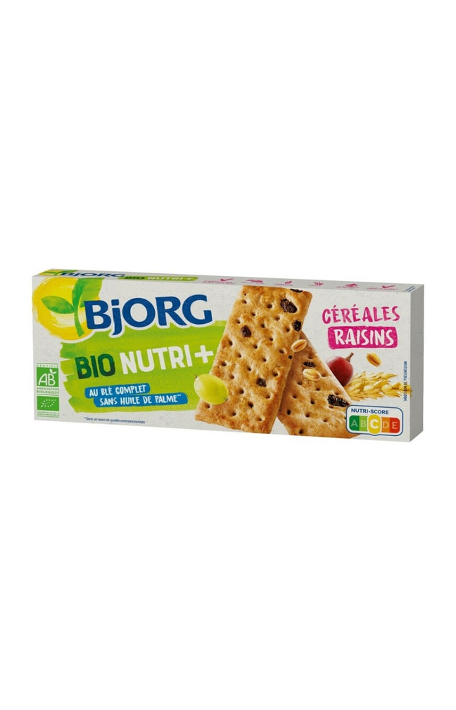 Biscuits bio au blé complet - Céréales & raisins - 218 g