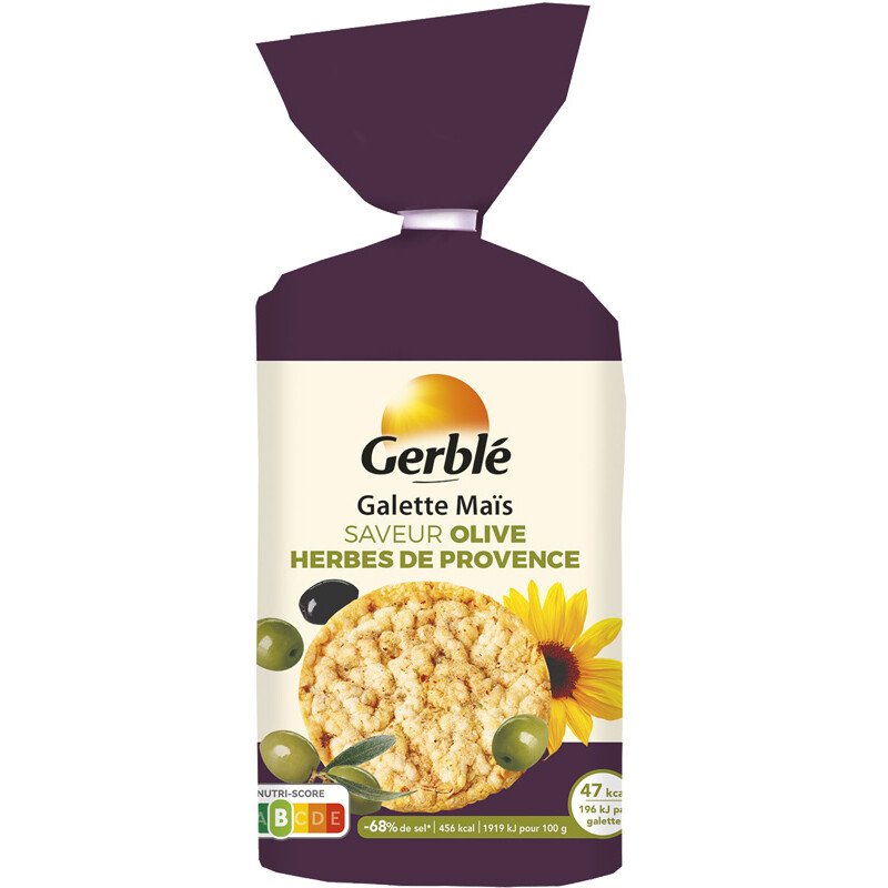 Galettes de maïs saveur olive herbes de Provence - 124 g