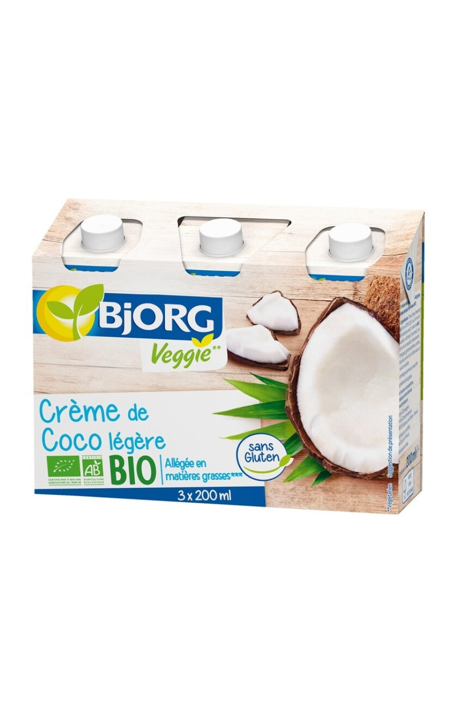 Crème de coco légère - 3 x 200 ml