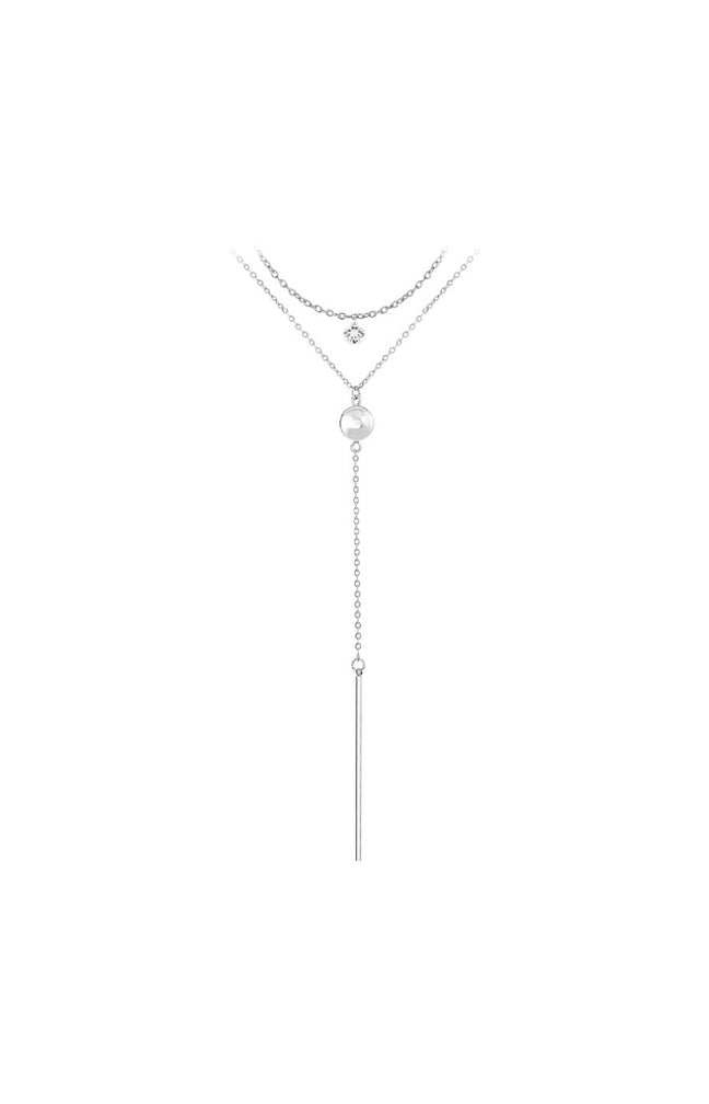 Duo colliers Angèle M - Acier inoxydable & cristaux - Argenté