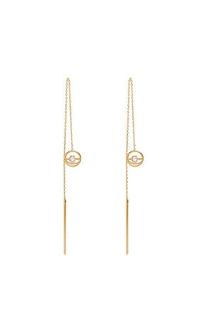 Boucles d'oreilles pendantes Morgane - Laiton doré à l'or fin 18k & zircons