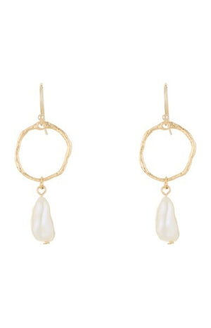 Boucles d'oreilles Quitterie - Laiton doré & perles