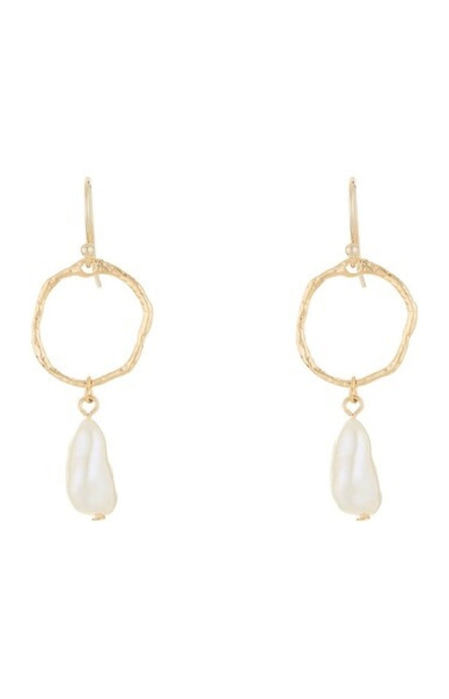 Boucles d'oreilles Quitterie - Laiton doré & perles
